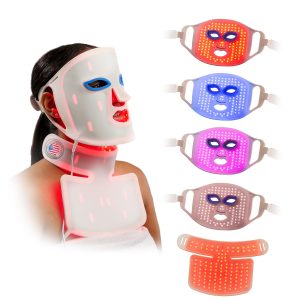 Lifepro Red Light Therapy Face Mask LED Light Therapy Mask with 3 Colors for Face and Neck Portable Skin Care Device for at Home Facials