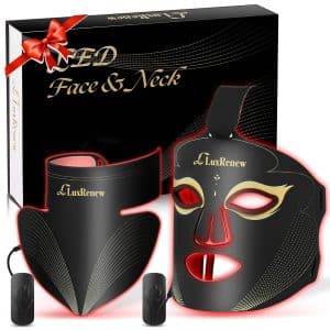Red Light Therapy for Face Set Led Mask Light Therapy for Face Neck Light 850nm and Red Light 630nm Black