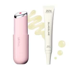 Wrinkle Care Duo Superform Galvanic Booster Blush Pink and Glasslike Triple Power Wrinkle Spot Ampoule 047fl oz