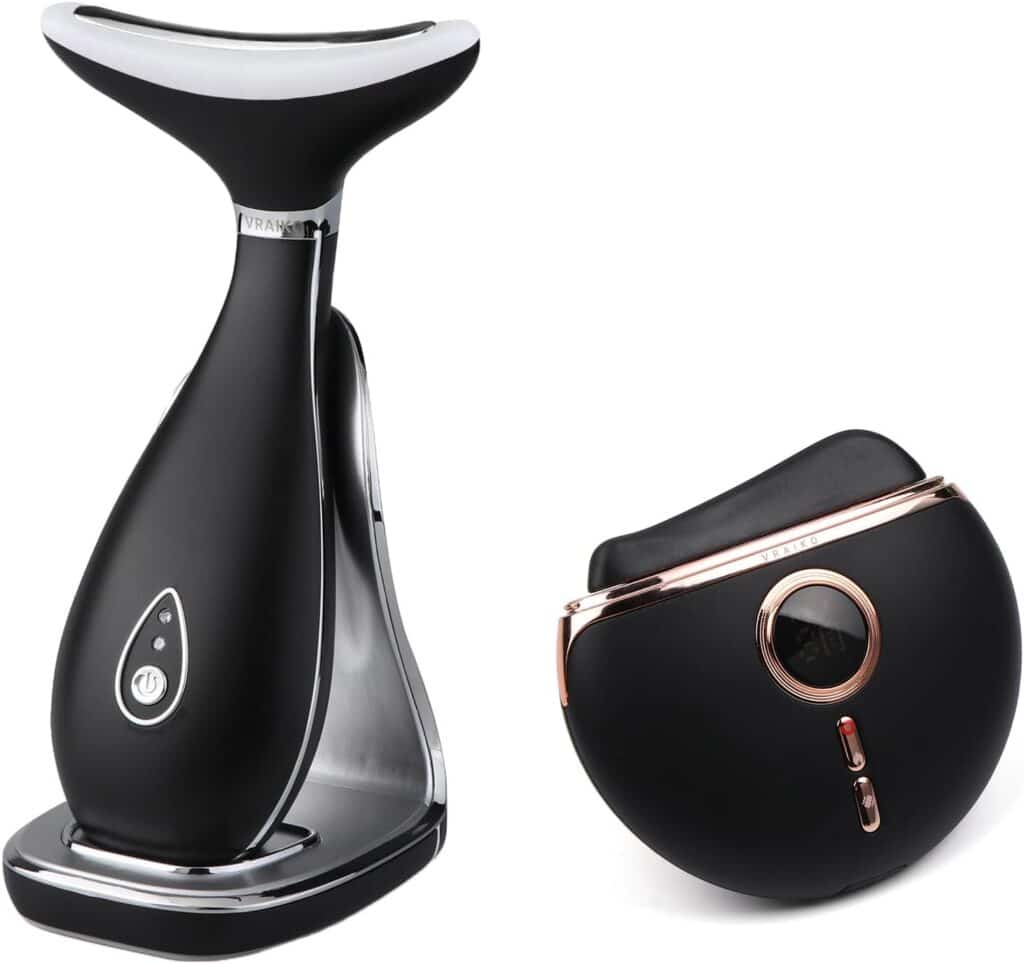 Lily Neck Face Massager, Face Sculpting Tool, Skin Rejuvenation Device with Thermal and Eclipse Gua Sha Device, Bian Stone Gua Sha Facial Tool with Heat and Vibration