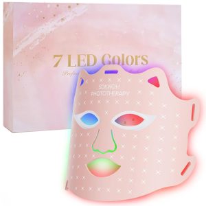 Red Light Therapy for Face Led Face Mask Light Therapy 7 Colors LED Face Mask Light Therapy At Home Pink