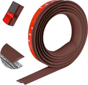 10Ft Floor Transition Strip Self Adhesive Carpet to Tile Floor Edging Trim PVC Threshold Strips Peel and Stick Floor Joining Strip Suitable for Threshold Height Less Than 5mmCoffee