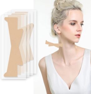 Neck Wrinkle Patches High Elastic Neck Strips Instant Tape for Lifting Loose Skin Improve Fine Lines Wrinkles 10 Count Brown Normal