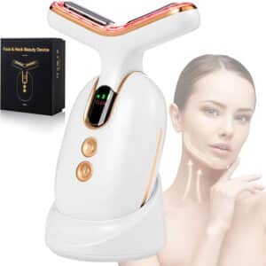 Red Light Therapy for Face and Neck Facial Massager culpting Wand with 7 Color Birthday Christmas Mothers Day Valentines Day Gifts for Her Women Mom Best Friend Wife Teacher White