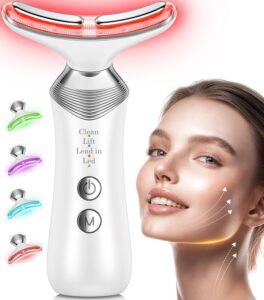 Facial Massager for Face and Neck 7 in 1 Face Neck Massager Tool with 4 Modes Beauty Device Facial Massage for at Home Skin Care