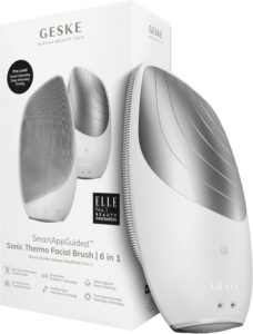 SmartAppGuided Sonic Thermo Facial Brush | 6 in 1 | Skin Cleansing | Cleansing Brush with Thermal Function | Electric Facial Massager