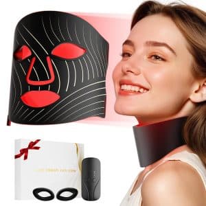 Red Light Therapy for FaceLED Face Mask Light Therapy with Neck Device103 3 in 1 Light BeadsRemoter RechargeableTiming FunctionInfrared Red Light Therapy Mask for Home Working Travel Yoga Sleep