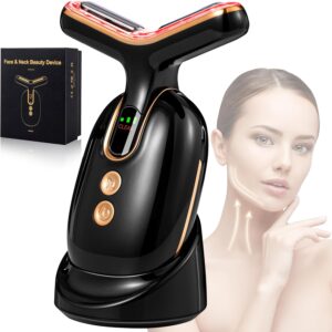 Red Light Therapy for Face and Neck Facial Massager culpting Wand with 7 Color Birthday Christmas Mothers Day Valentines Day Gifts for Her Women Mom Best Friend Wife Teacher Black
