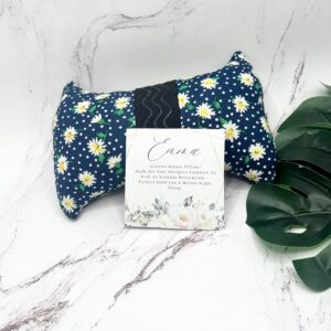 Strapless Handcrafted in The USA Cotton Breast Pillow for Woman Side Sleeper Chest Relief Pillow While Sleeping with Anti Aging in Wrinkle Prevention Navy Floral Large DDE DDDF G Cup