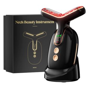 Neck Face Massager Multifunctional Facial Massager Face Sculpting Tool for Skin Care with Vibration Thermal Black Gold