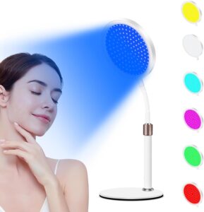 7 Color Red Light Therapy Lamp with Base 100LEDs Deep Red Light Therapy Device for Face Neck Knee Back