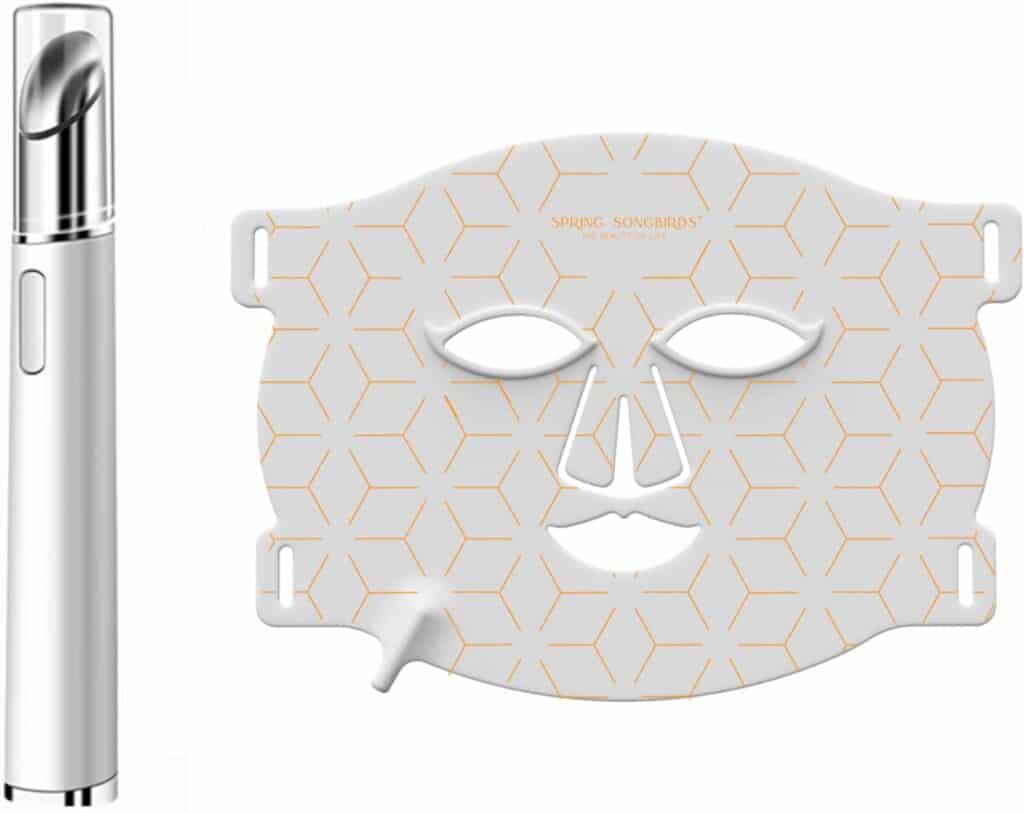 Anti-Aging Face Mask, Therapy Face Mask with 8-Color Light, Mask for Face with Eye Massager Set, Skin Radiance & Smooth Fine Lines, Spa-Quality Beauty Gift for Women & Men