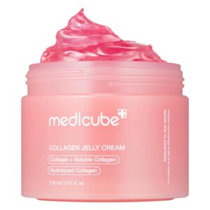 medicube Collagen Jelly Cream Niacinamide Freeze Dried Hydrolyzed Collagen Boosts skin barrier hydration gives 24h Glow Firmer looking skin | No artificial color Korean skincare 371 floz