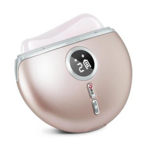 AlpenGlow Electric Gua Sha Device Rose Quartz Gua Sha Facial Tools with Heat and Vibration Gua Sha Face Massager for Lymphatic Drainage Lift Puffiness Rejuvenation Natural Glow Rose Gold