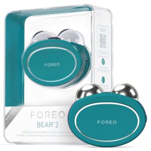 FOREO Bear 2 Advanced Lifting Toning Microcurrent Facial Device Face Sculpting Tool Firm Contour Non Invasive Increases Skin Care Absorption Evergreen