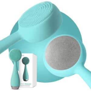 PMD Clean Pro Smart Facial Cleansing Device with Silicone Brush ActiveWarmth Anti Aging Massager Waterproof SonicGlow Vibration Technology Clear Pores Blackheads Lift Firm Tone Skin
