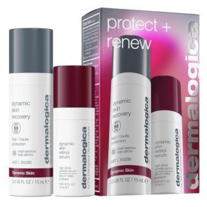 Dermalogica Protect + Renew Face Moisturizer with SPF and Retinol Serum Duo Set Travel Skincare Set