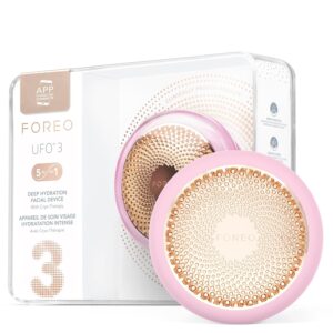 FOREO UFO 3 Deep Face Moisturiser 5 in 1 Facial Spa Red Light Warming Cooling Massage Anti Aging Face Mask Skin Care Pearl Pink